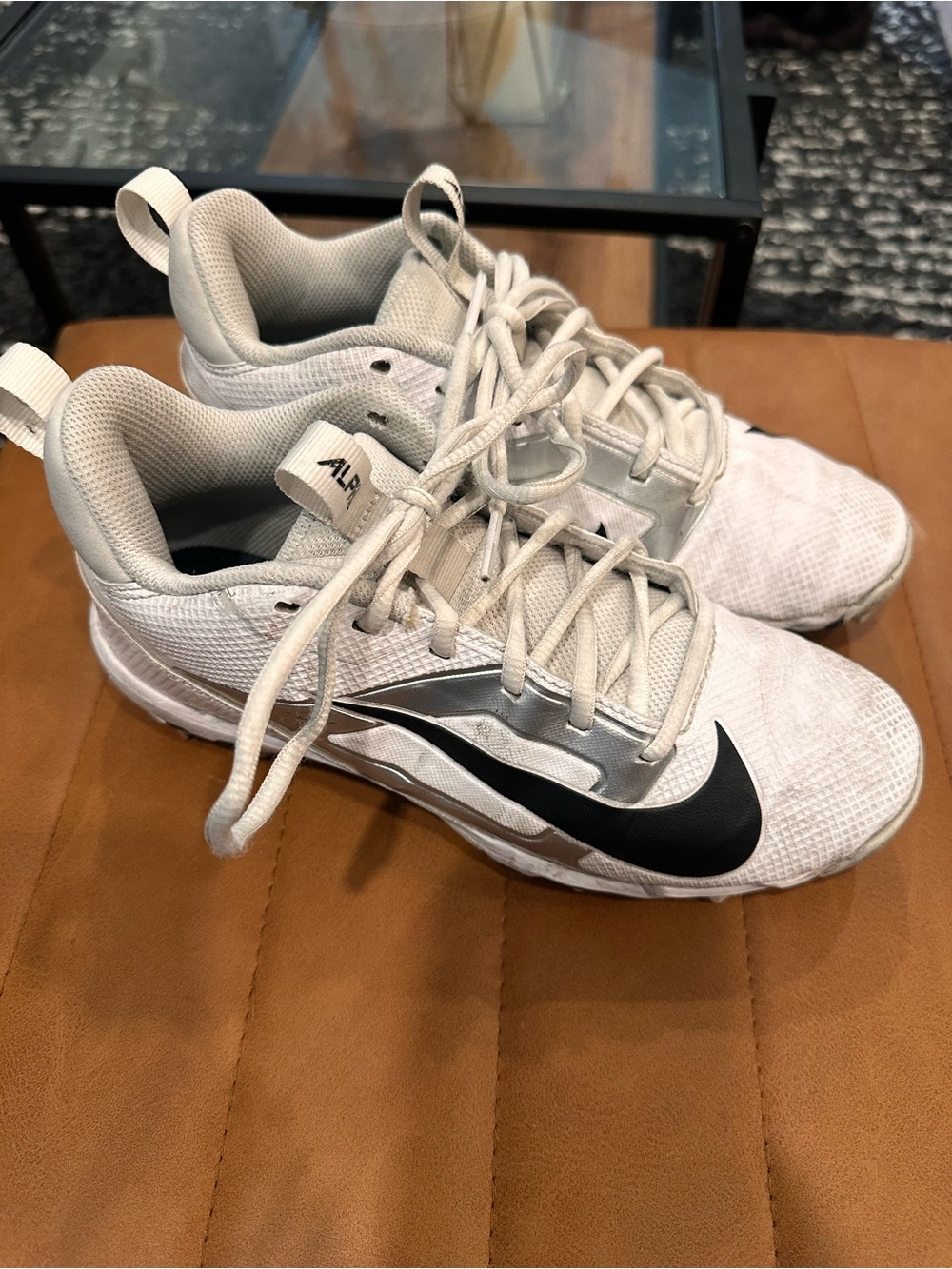 Nike Black and White Alpha Football Cleats